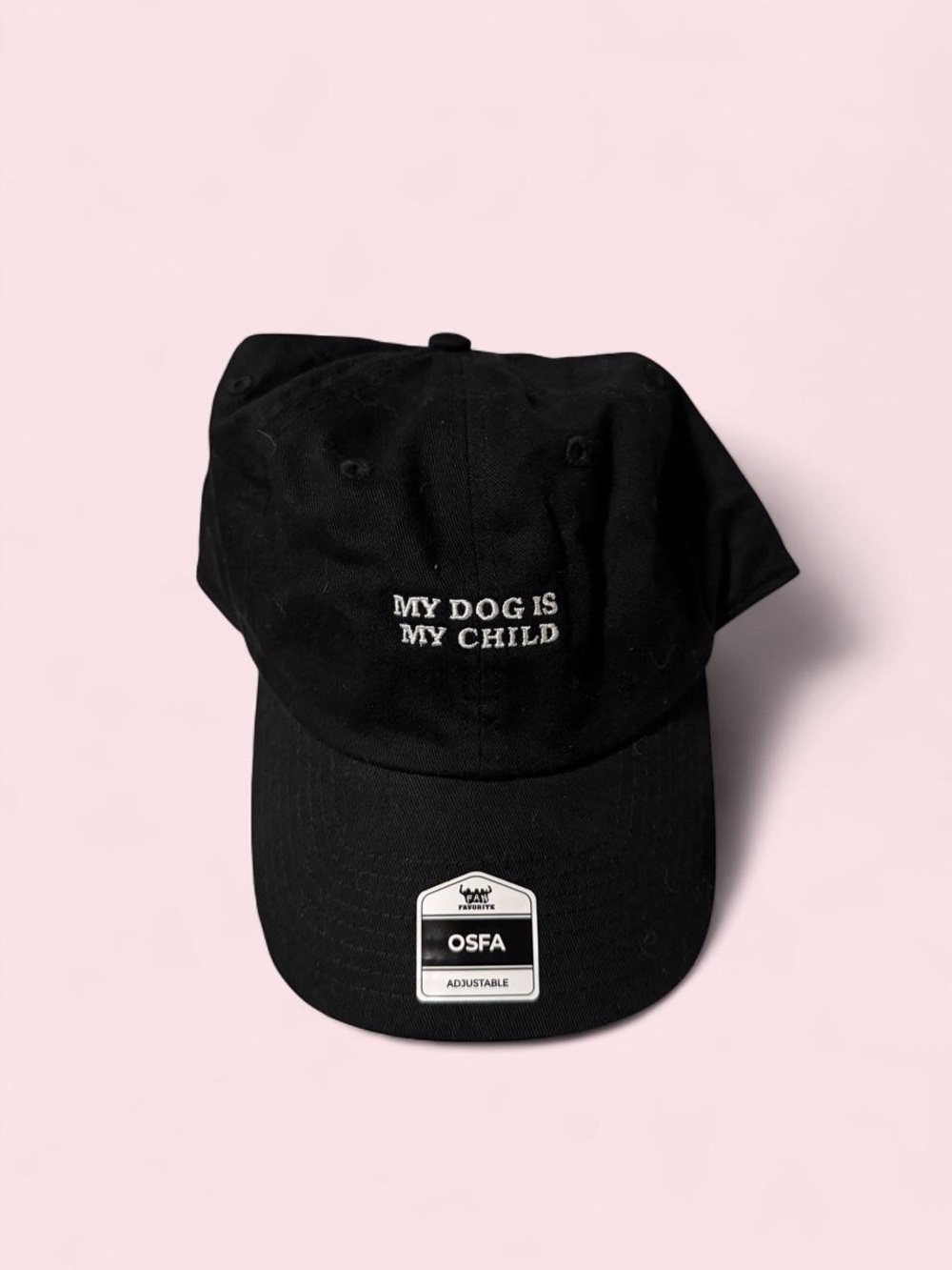 Black 'My Dog Is My Child' Embroidered Baseball Cap - Unbranded